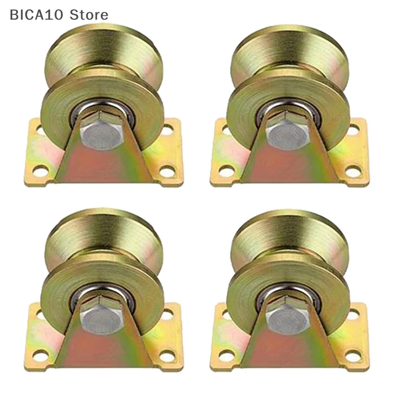 4 個 V 字型メッキカラートラックホイールベアリングホームハードウェアリジッドキャスター V グルーブホイールスライドドアローラー用