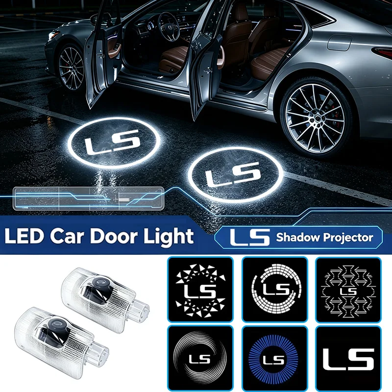 2Pcs LED Car Door Welcome Light For Lexus LS 2005-2016 LS400 LS500 LS300 LS600 LS460 Modified Shadow Projector Atmosphere Lamp