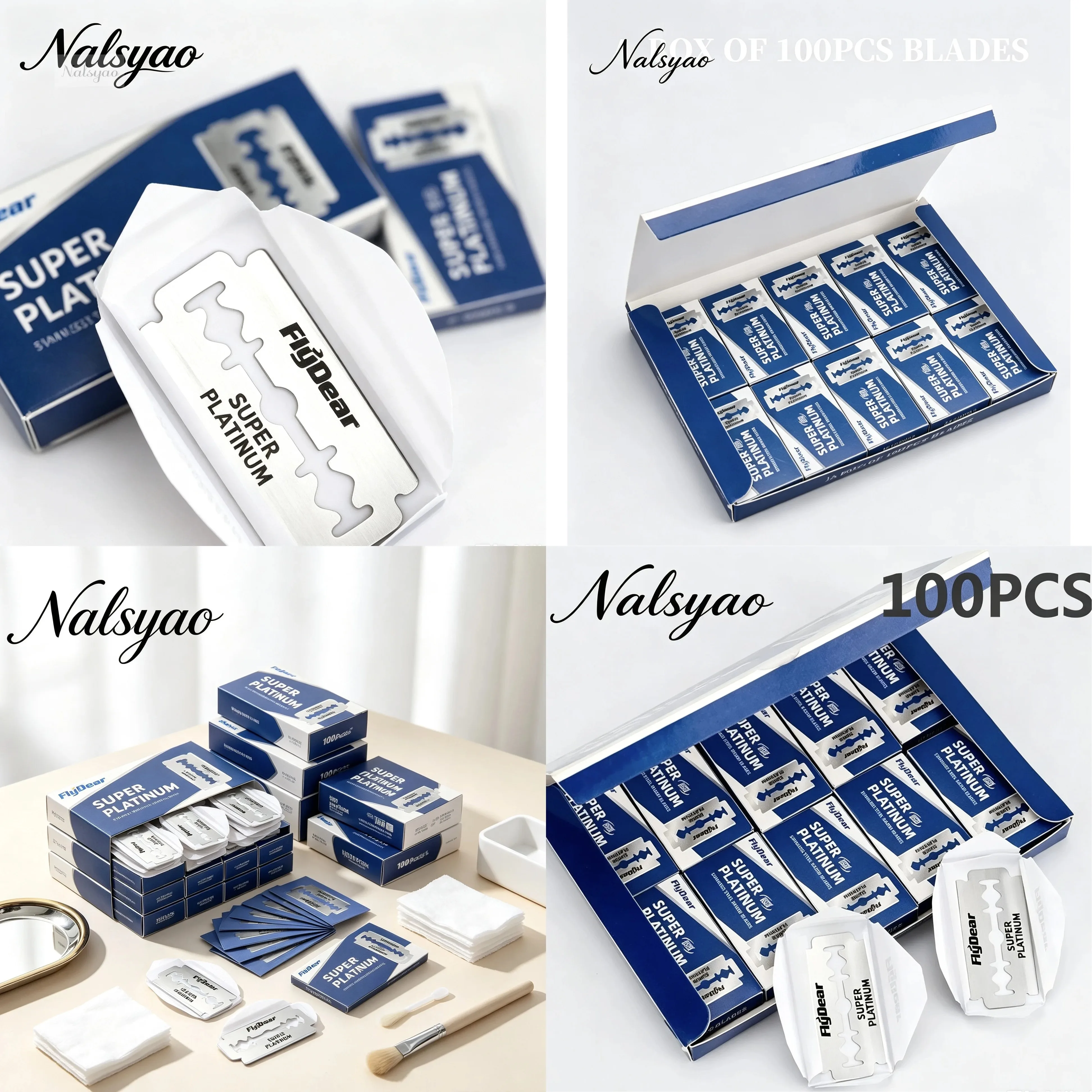 Wholesale 30/50/100pcs Double Edge Safety Razor Blades Men's Manual Shaving Tool Sharp Stainless Steel Smooth Clean Shave