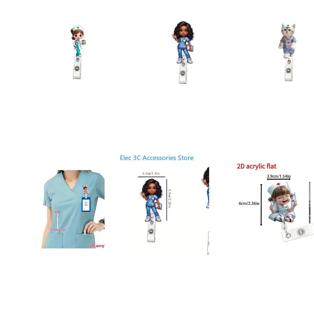 Y51A Strong Acrylic Badges Reel Not Slip Clip for Healthcare Workers Educators Use