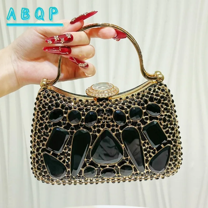 New Dinner Handbag Exquisite Diamond-encrusted Luxury Dinner Party Women's Handbag Shiny Women's Shoulder Messenger Bag