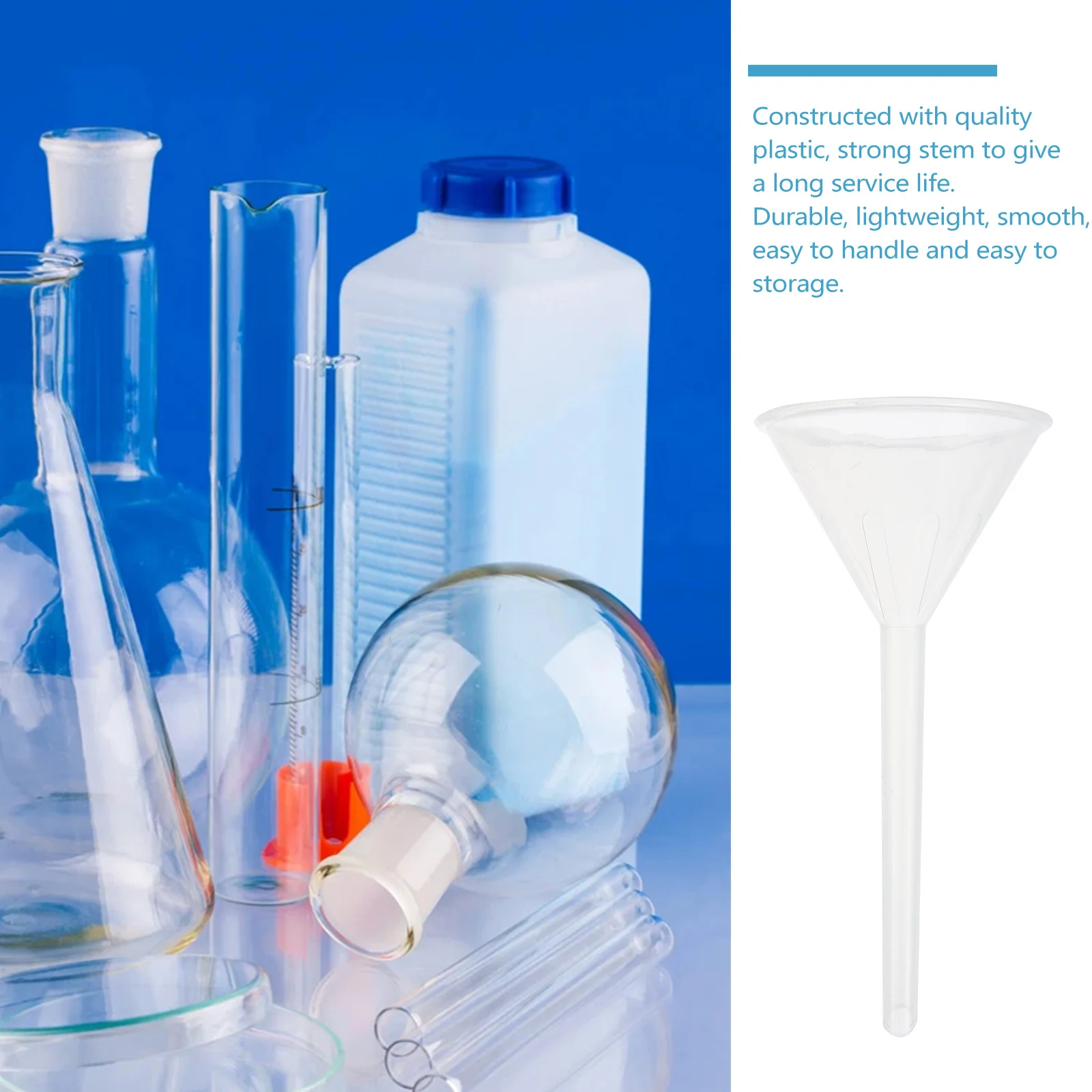 12pcs Plastic Funnel 75Mm Laboratory Filter Triangle Scientific Clear Funnel For Chemistry Experiment Sub-Packaging Durable