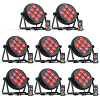 Yiflamefly 8Pcs 40W LED Par Light With Remote Control 9X4W RGBW LED Stage Light DMX Stage Effect Lighting For DJ Disco Party KTV