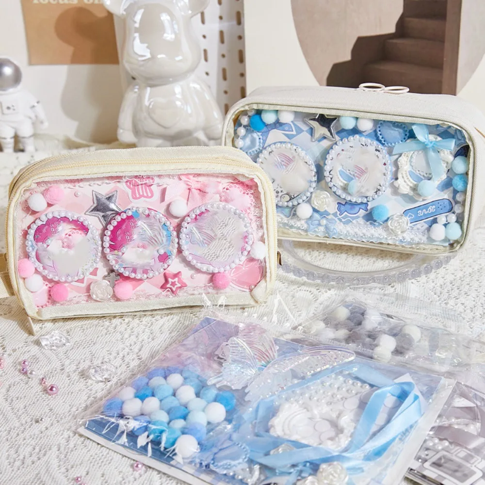 Retro DIY Itabag Insert Material Two-dimensional Flower Lace Ribbon Bag Decoration Accessories Paper Stickers Candy Colors