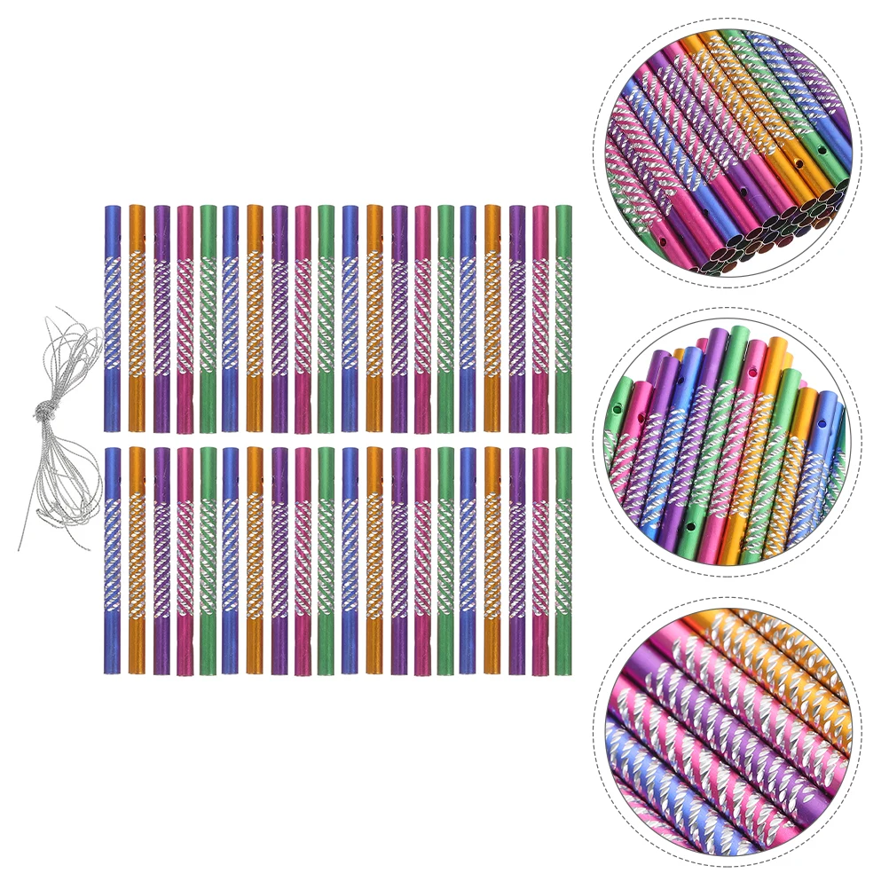 

100 шт., трубки для колокольчиков ручной работы, алюминиевые металлические пустые трубки для колокольчиков, принадлежности для рукоделия «сделай сам», детский сад, домашняя вечеринка, на открытом воздухе