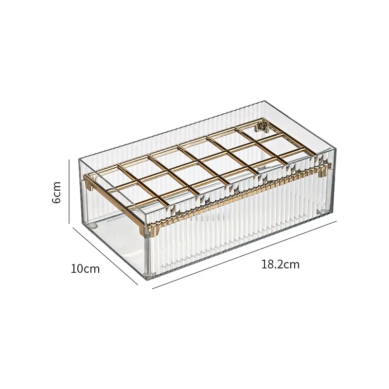 18 Grids Lipstick Organizer Case Makeup Organizer Gold Luxurious Acrylic Cosmetic Storage Box Transparent Makeup Organizer Box