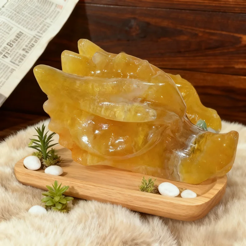 Natural Crystal Carved Animal Figurine, Polished Dragon & Elephant Stone Craft for Home Decor & Gifts