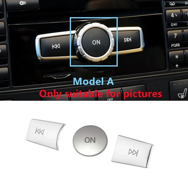 ABS Car Console CD Panel Multimedia Switch Buttons paillettes Volume Button Cover per Mercedes Benz C E Class W204 W212 GLK X204