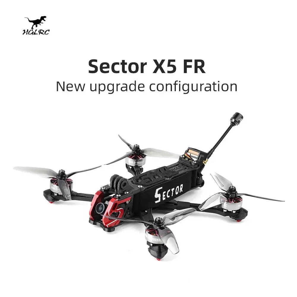 

HGLRC Sector 5inch Quad X5 (Squashed X) / D5 (DeadCat) F722 MINI 60A 2306.5 1900KV 6S 800mW VTX / VISTA HD