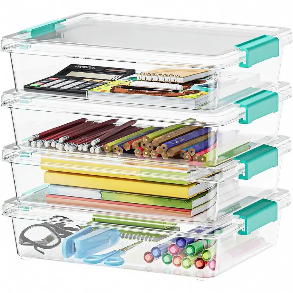 

6-Pack Clear Plastic Storage Bins with Lids for Sensory Play, Art Supplies, and Home/Office Organization