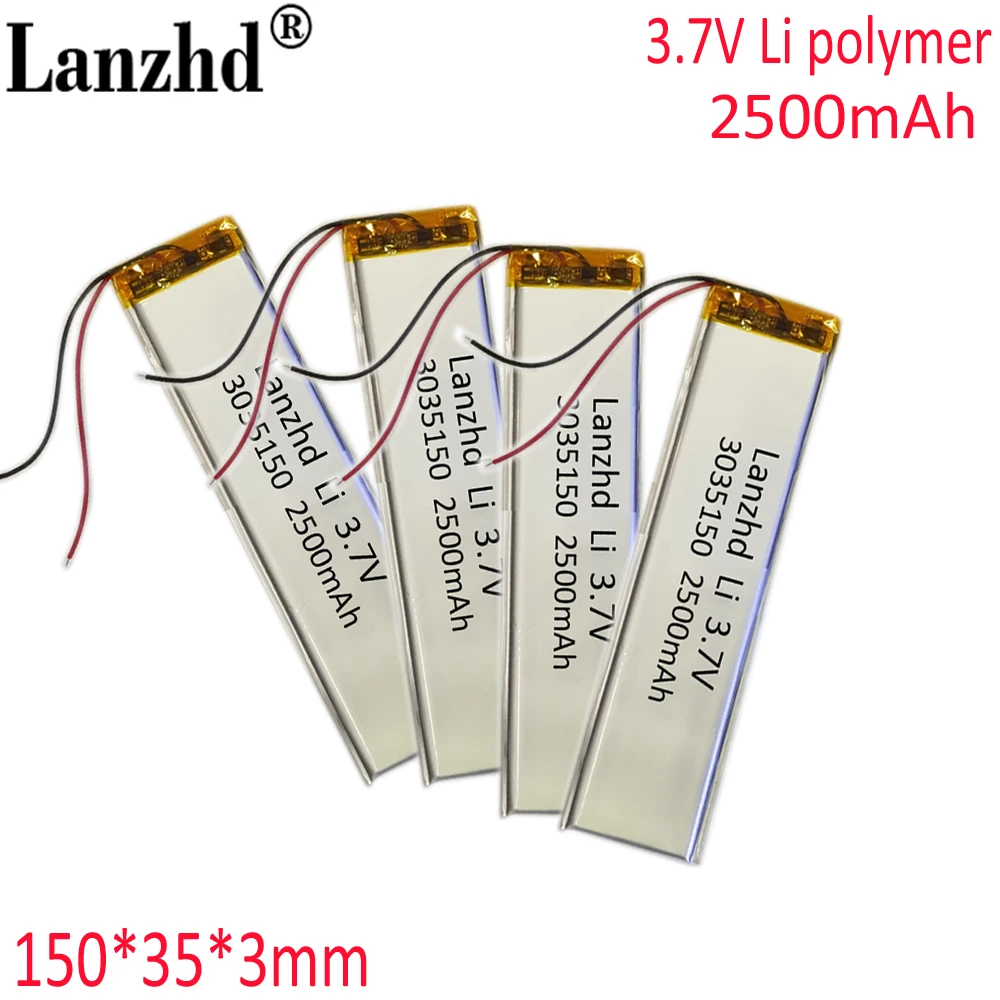 3.7v battery 3035150 For 3530130 3035130 tablet computer  PC Toys mobile phones laptops portable DVD player battery 2500mAh