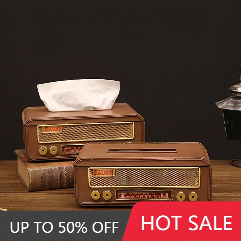 Creative Radio Tissue Box Living Room Desktop Retro Tissue Case Kitchen Napkin Storage Box Bathroom Luxury Toilet Paper Case