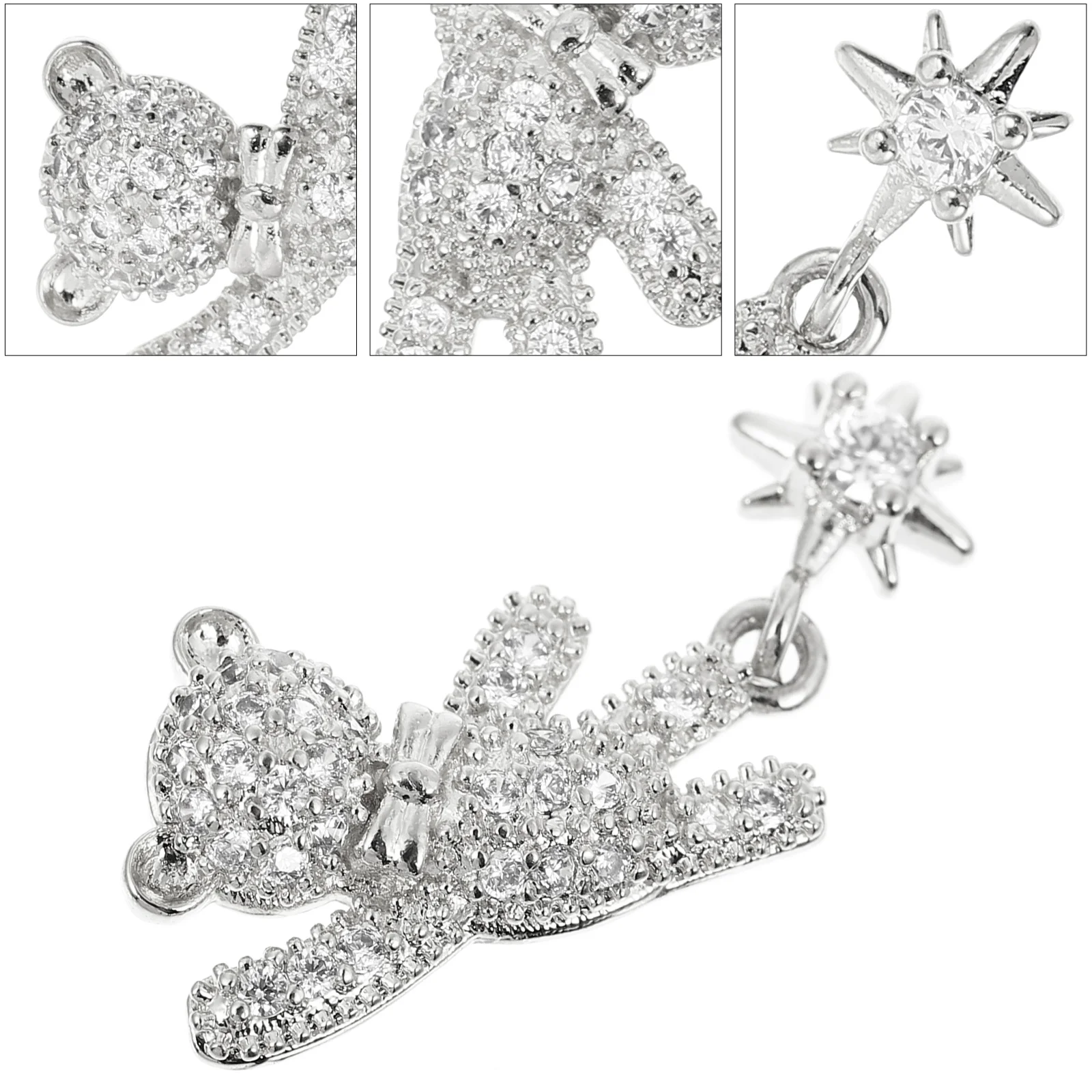 

5pcs Bowknot Bear Nail Art Studs Japanese Style Bear Shaped Nail Decorations Alloy Glitters Manicure Supplies For Women