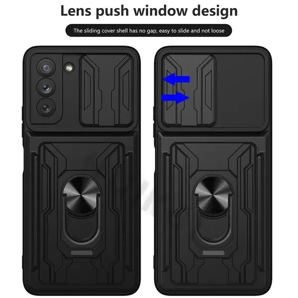Case For Samsung Galaxy S24 FE Ultra S23 Plus A15 A25 A35 A55 5G A14 A24 A34 A54 Cover Card Pocket Ring Stand Fundas Coque Capa