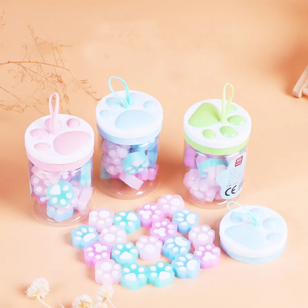 

1 Box Glossy Cat Claw Shaped Erasers Child-Friendly Rubber Erasers for Kids Learning Supplies Gift for Boys Girls