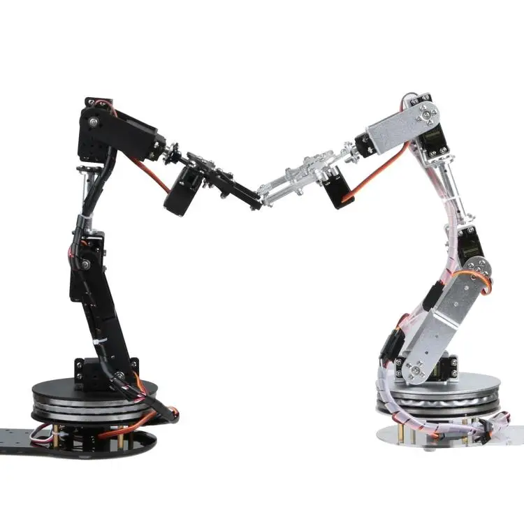 Bras Robotique Argenté 6 DOF avec Base Rotative Résistante à 180/360, pour Robotique Ardu37, Steam dos, Kit de Bricolage, Robot Programmable