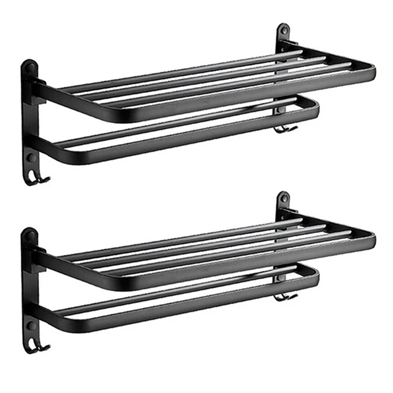 

2X Towel Bar Wall Mounted Rack Bathroom Towel Rack Towel Holder Towel Hanger Bathroom Accessories Bathroom Shelf