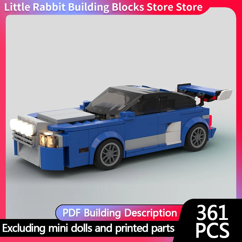Speed Racing Car Model MOC Building Bricks 8 Stud Wide SC Style Rally Car Modular Technology Children Holiday Gifts Assemble Toy
