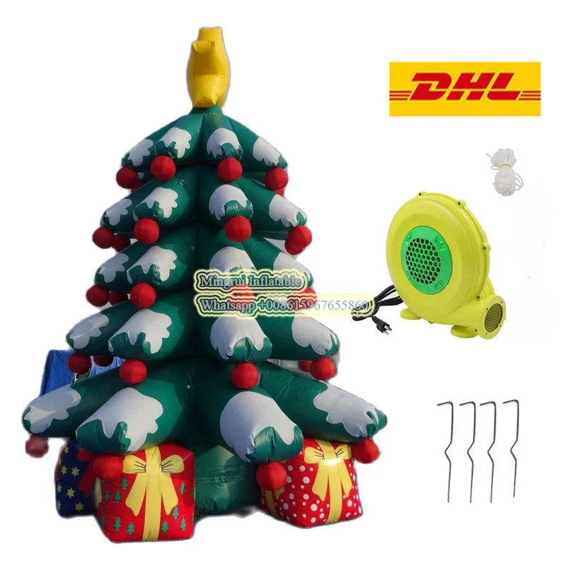 New Product inflatable Christmas tree airblown 6m 8m Inflatable Santa Outdoor yard Decoration for sale free air shipping