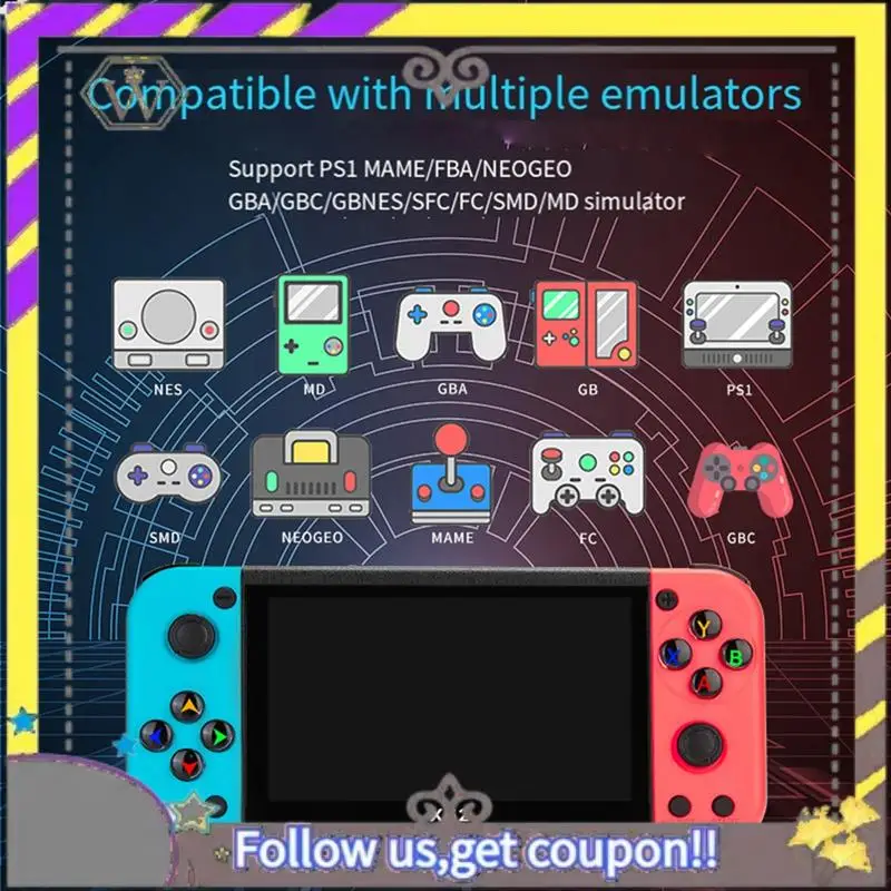 New X52 Handheld Game Console HD 5.1 Inch Portable Retro Game Console Built-In Retro Classic Games Audio Video Player Easy To Us