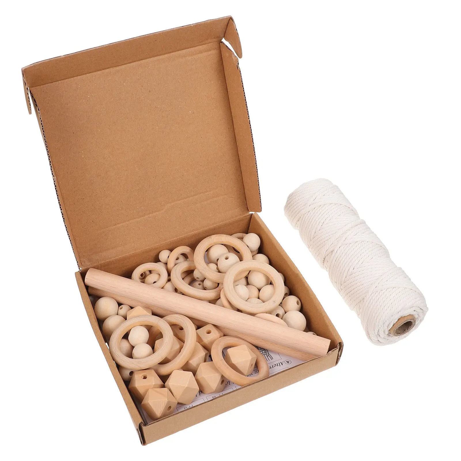 

1Set Macrame DIY Material Wooden Circles Knitting Tools Natural Wood Craft Accessories for Tapestry Weaving Macrame Home Decor