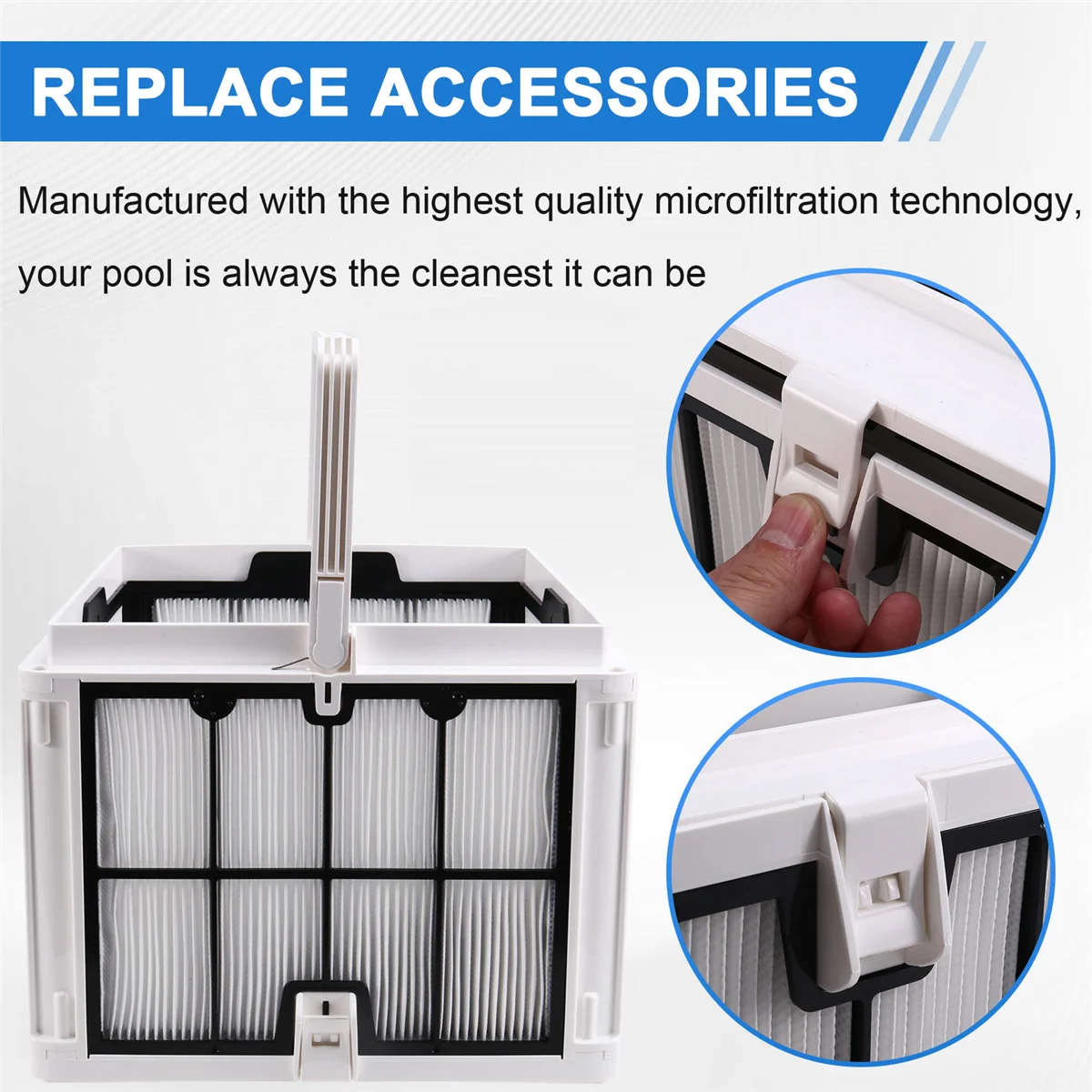 RIRI 9991458 -R1 Корзина с ультратонким фильтром для роботов-пылесосов для бассейна, Active 20, Explorer E30, M600, Proteus DX4, Triton PS