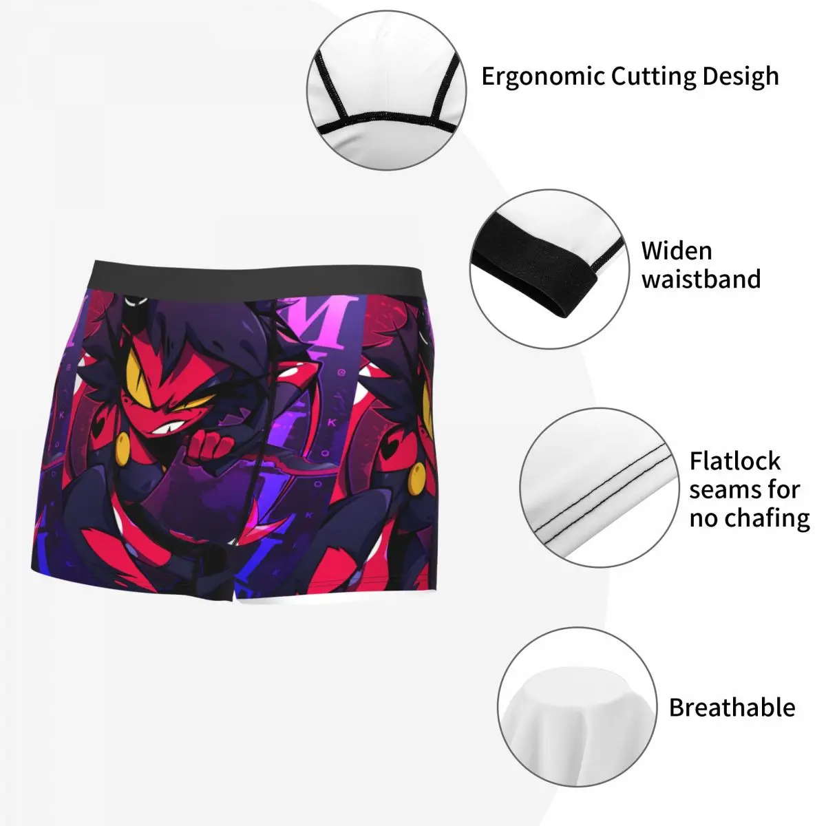 Men Millie Boxer Shorts Panties Breathable Underwear Helluva Boss Anime Homme Funny Plus Size Underpants