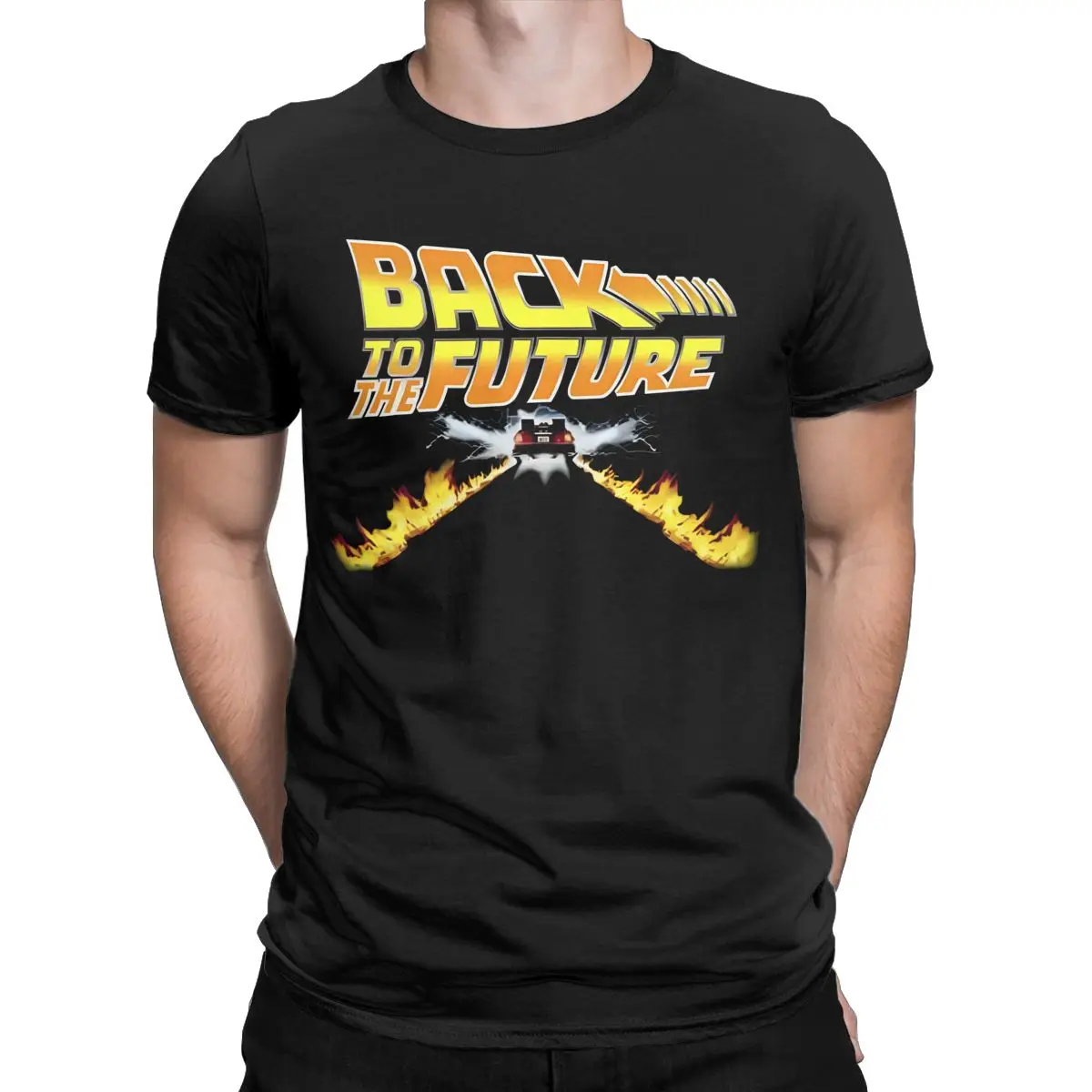 Men Women Back To The Future Delorean Car Graphic Printed Tee Shirt Outfit Cool Cotton T Shirts Tee Clothing Classic