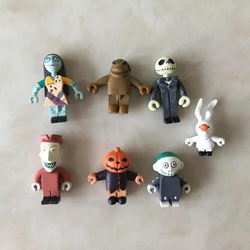 7pcs/set Disney The Nightmare Before Christmas Jack Skellington Sally Doll Desktop Decor Ornament Statue Toys Kids Birthday Gift image 5