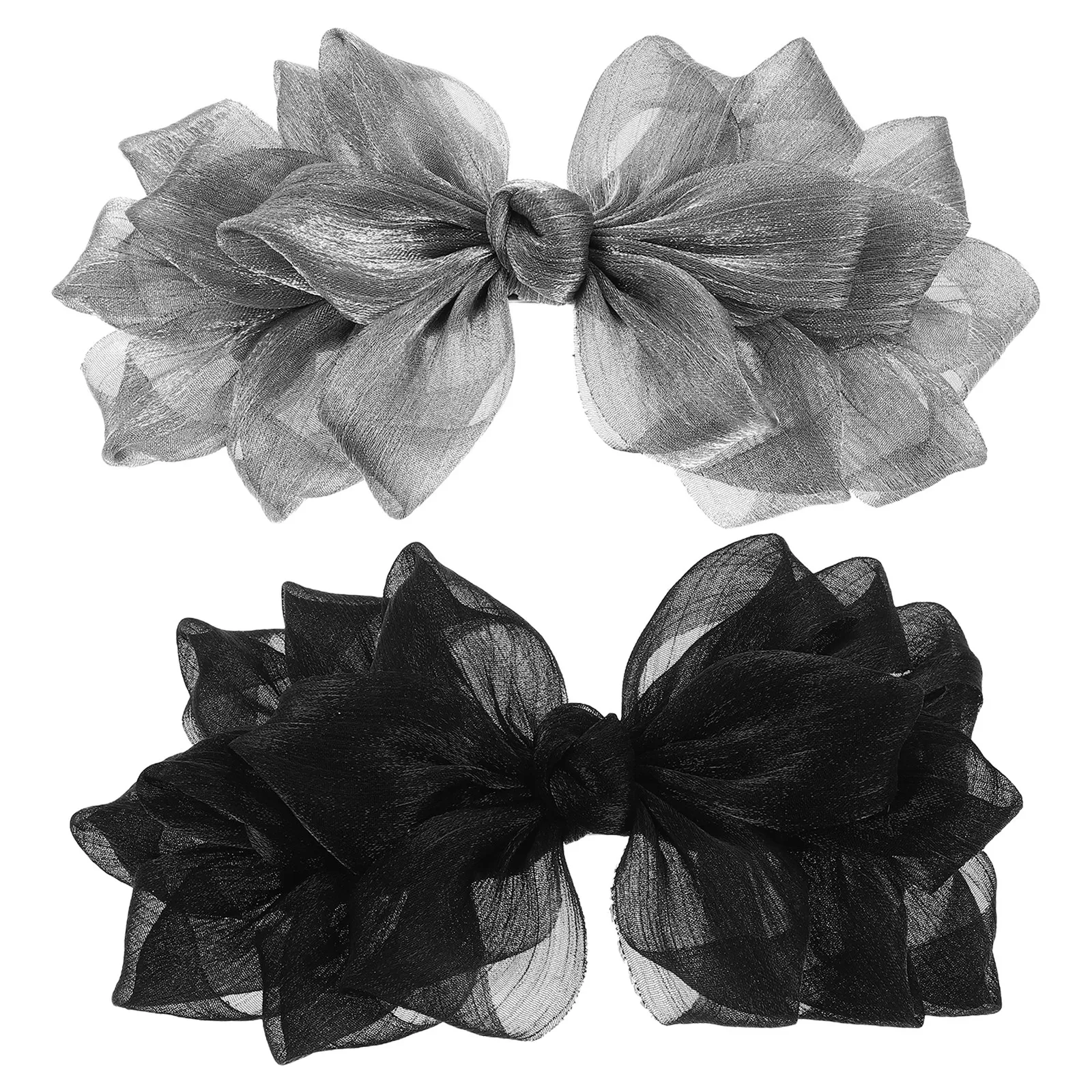 

2Pcs Princess Style Wedding Hair Bow Clips Delicate Organza Bridal Bowknot Barrettes Bridesmaid Party Headpiece Hair Accessories