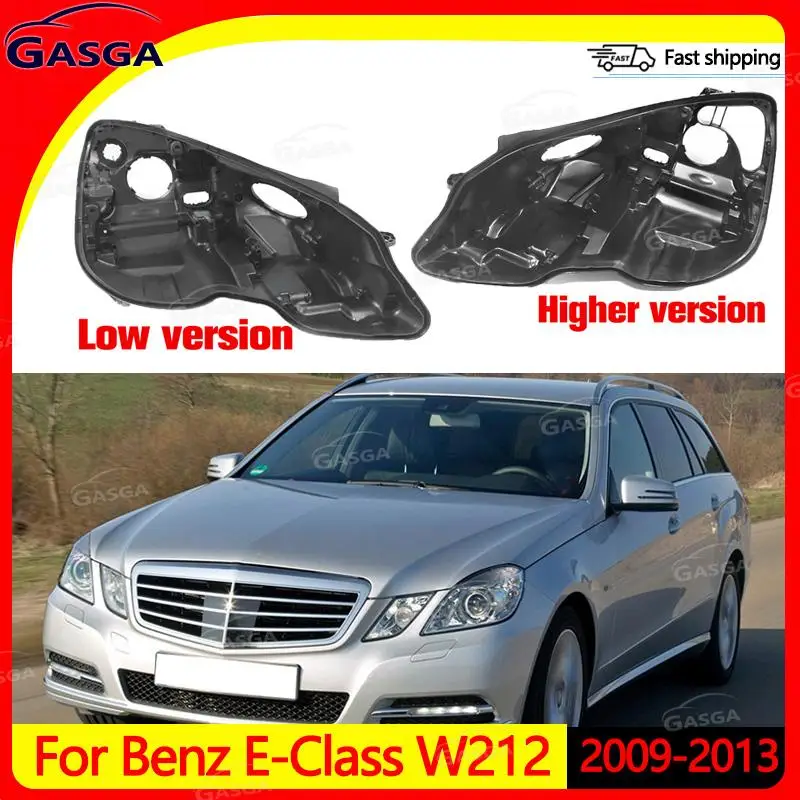 

Black headlight shade Black headlight base For Benz E-Class W212 2009-2013 Front Headlight Base Cover headlights Headlamp House