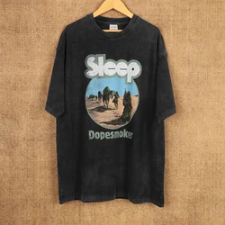 Sleep T-Shirt Dopesmoker Metal Rock Band Om Boris Sunn O))) Earth High On Fire Men's Clothing Short Sleeve Printed Loose Shirt