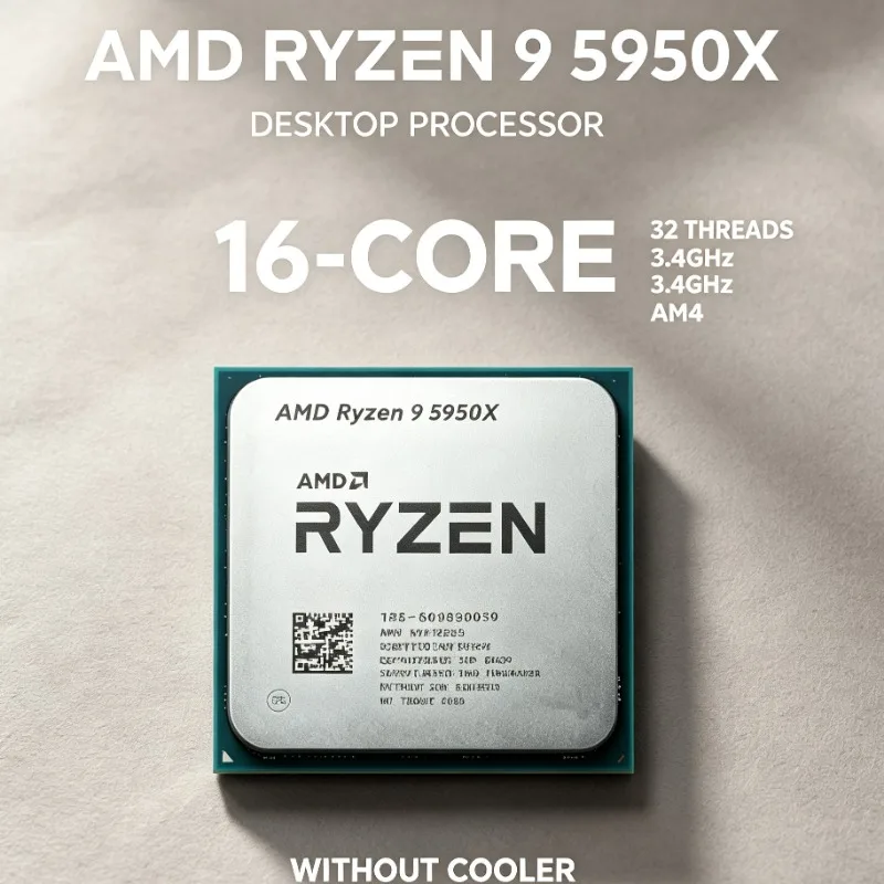 Ryzen 9 5950X New AMD Processor Zen3 Architecture Socket AM4 3.4GHz 16C/32T For 3D Rendering Without Cooler