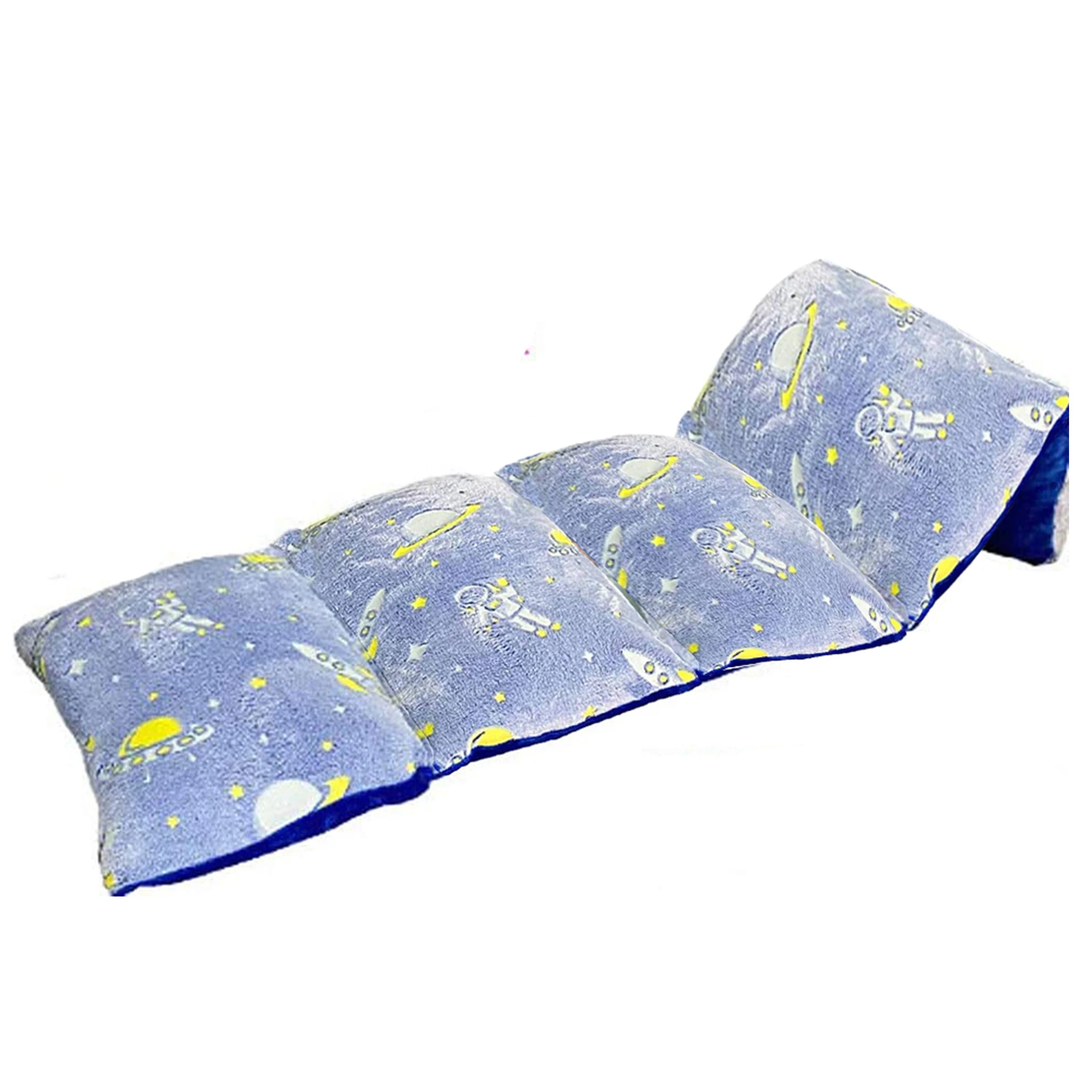 Glow In Dark 3 in 1 Kids Floor Pillow Fold Out Lounger Cover for Bed