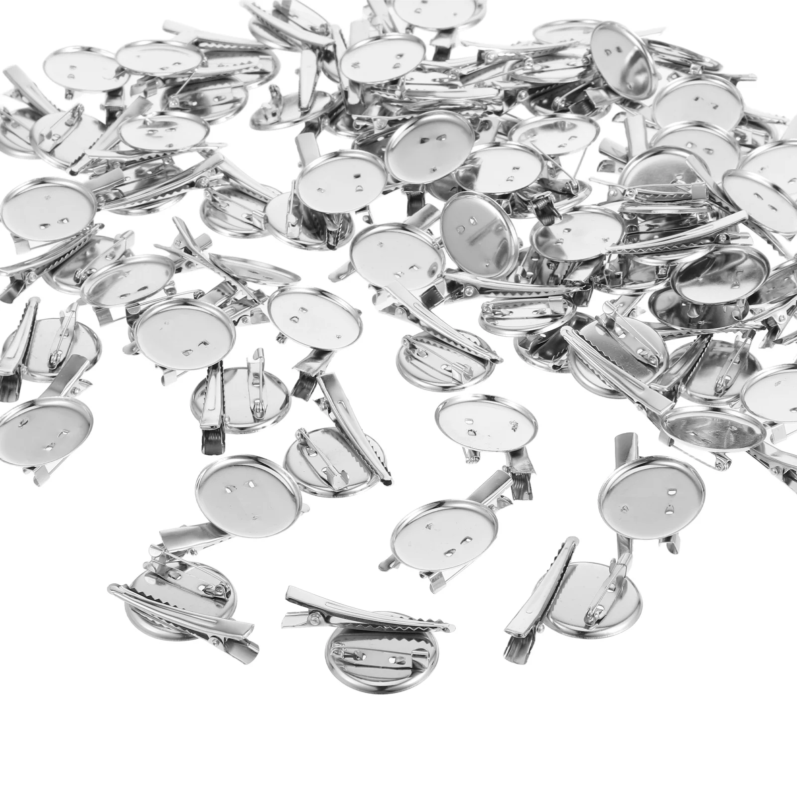 

100pcs Brooch Tray Pins Round DIY Bezel Blank for Jewelry Making Button Badge Base Craft Accessories Pins Coats Sweaters Hats