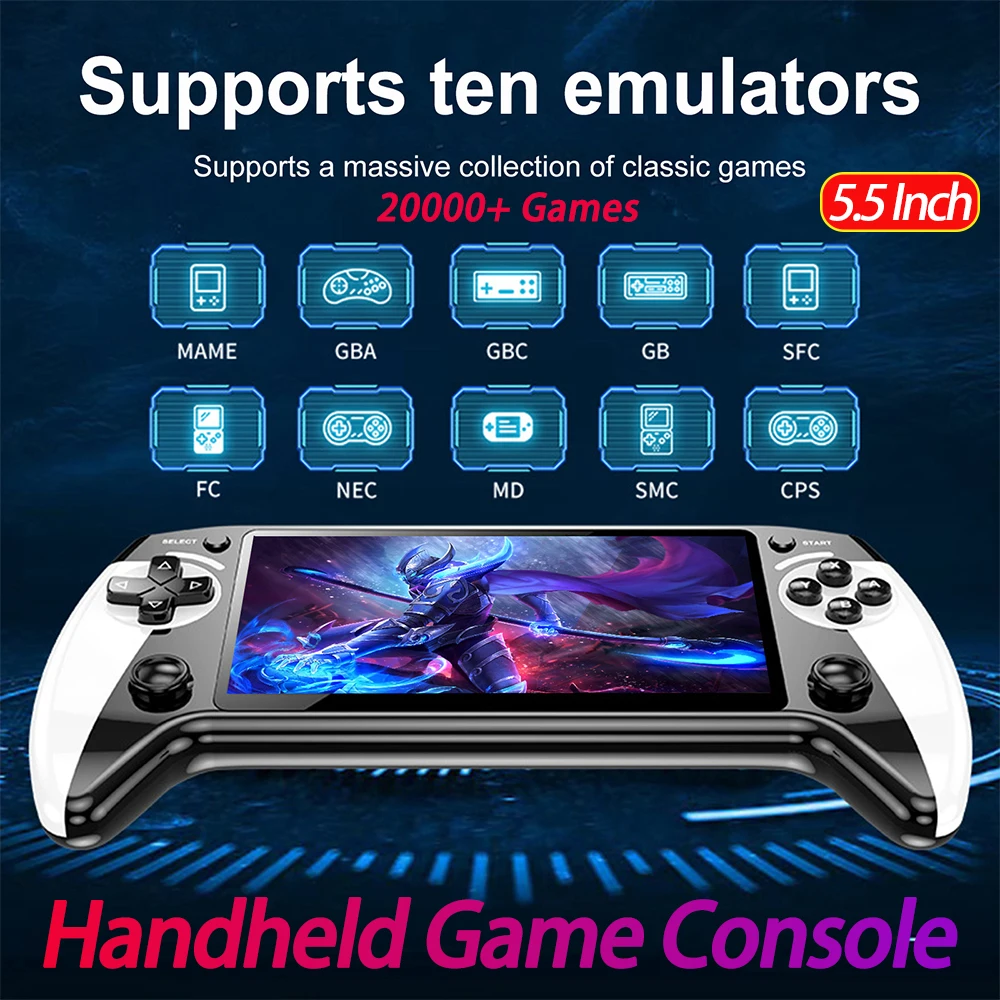 

Портативная игровая консоль с экраном 5,5 дюйма, игровая консоль в стиле ретро, портативная игровая консоль в стиле ретро для детей и взрослых