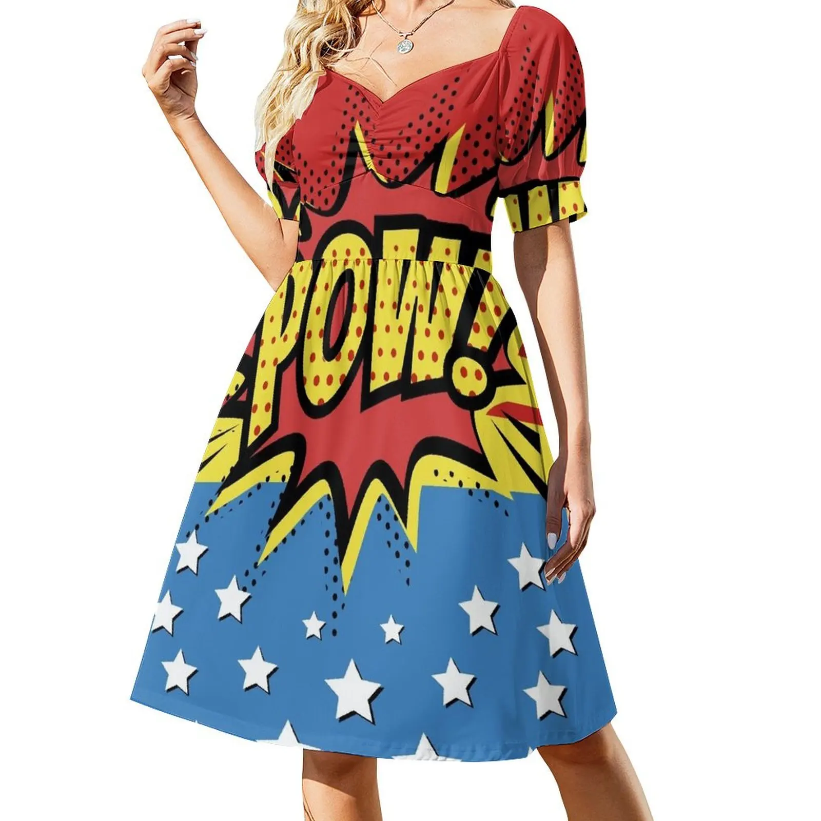 

Pow Comic Book Short Sleeved Dress summer women's suit summer dresses women 2025 dresses summer woman 2025 women clothes Dress