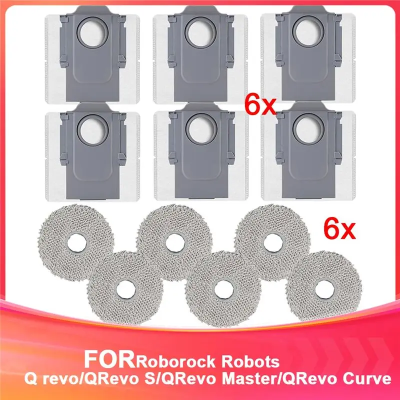

Набор аксессуаров HOT-Accessories для роботов-пылесосов Roborock Q Revo/Qrevo S/Qrevo Master/Qrevo Curve, с мешками для пыли и швабрами.