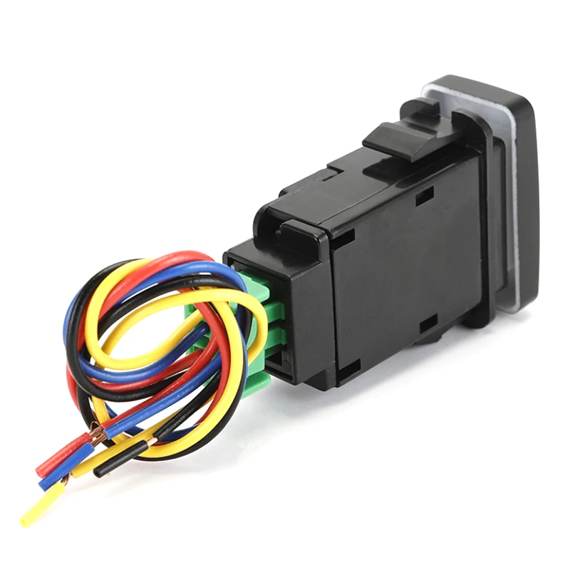New Car Fog Light 5-Pin LED On-Off Button Switch With Wire For  Civic Auto Car Push Button Switch Repair Replace