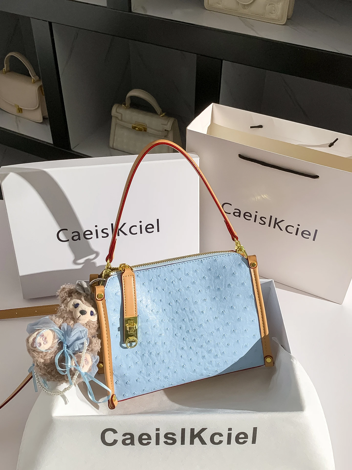 caeislkciel-women's-handbag-blue-ostrich-pattern-small-square-bag-2026-new-single-shoulder-handbag-fashion-sensation