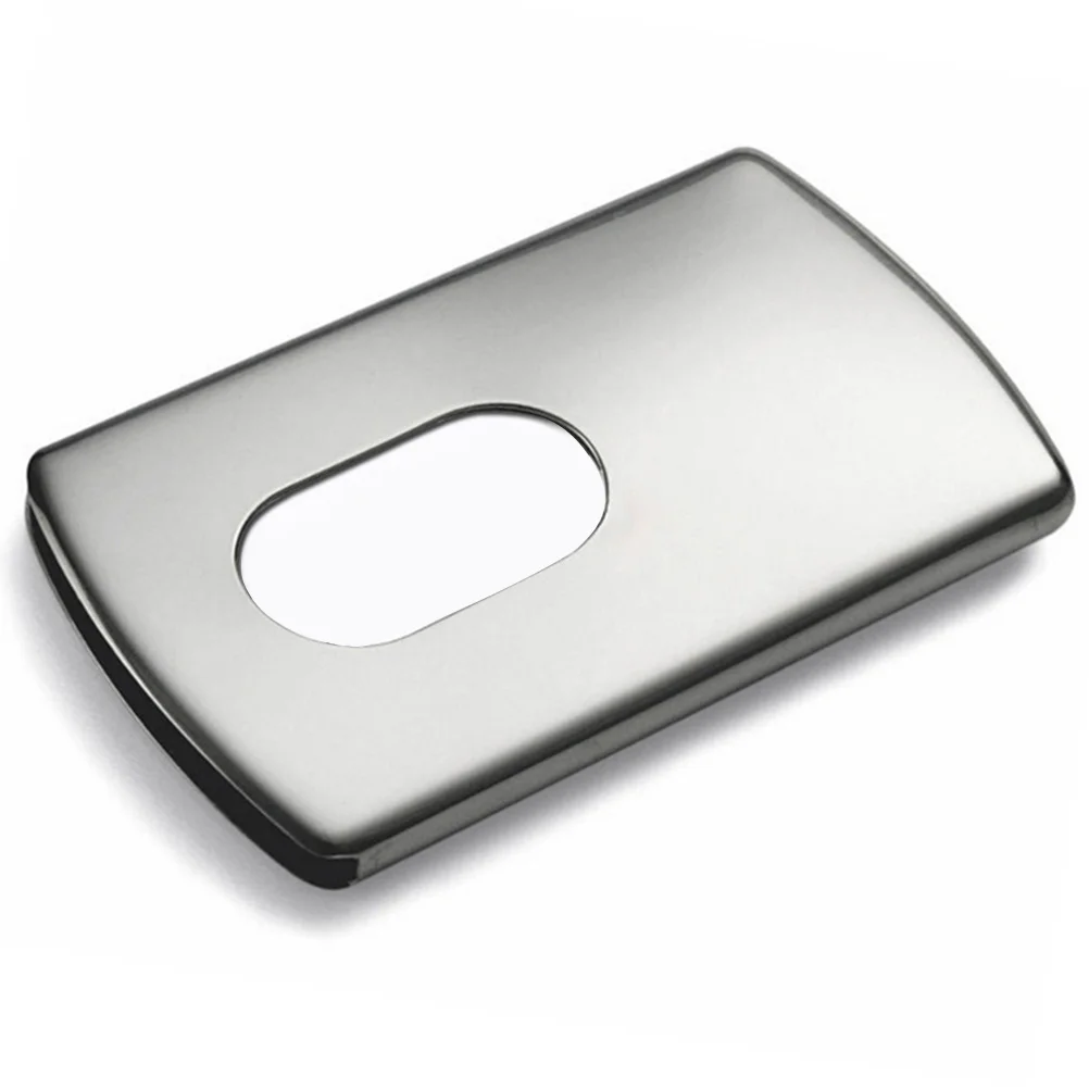 1개 슬림 메탈 명함 케이스 PU 명함 홀더 명함 신용카드 ID 휴대용 정리함 전문가용 마감