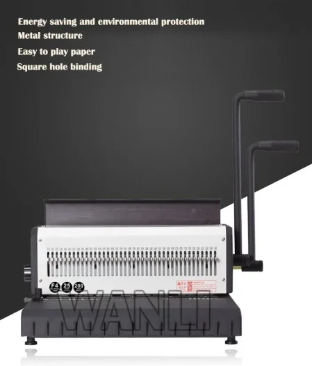 2500R Iron Ring Binding Machine, 40-Hole Heavy Duty Calendar/Wall Calendar Punching and Binding Machine for Gray Cardboard