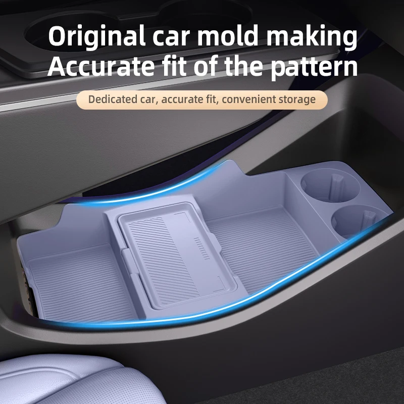 For ARCFOX Alpha T5 Silicone Center Console Below Storage Box Central Control Organizer Mat