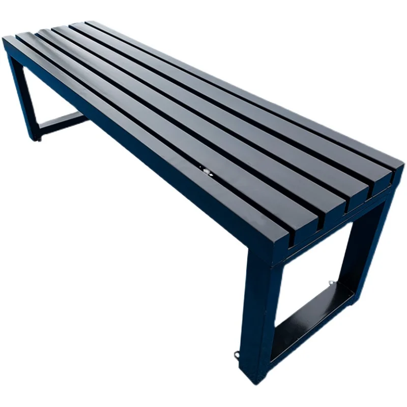 

Bench with backrest, full wrought iron outdoor bench, courtyard long strip seat