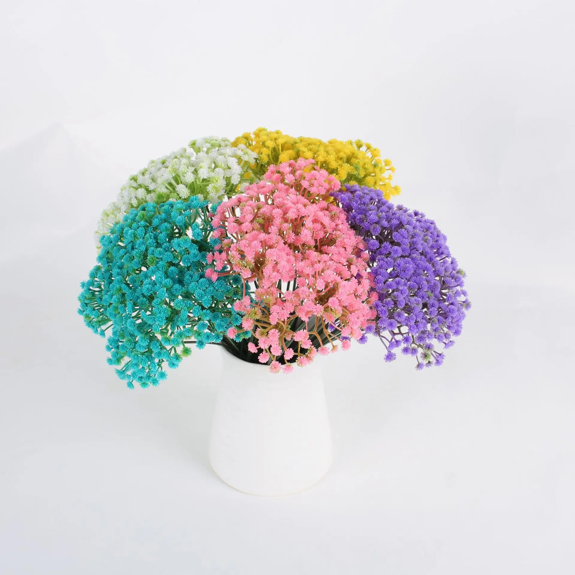 28cm Colorful Gypsophila Artificial Flowers Wedding DIY Bouquet Home Decoration Arrangement Plastic Babies Breath Fake Flower