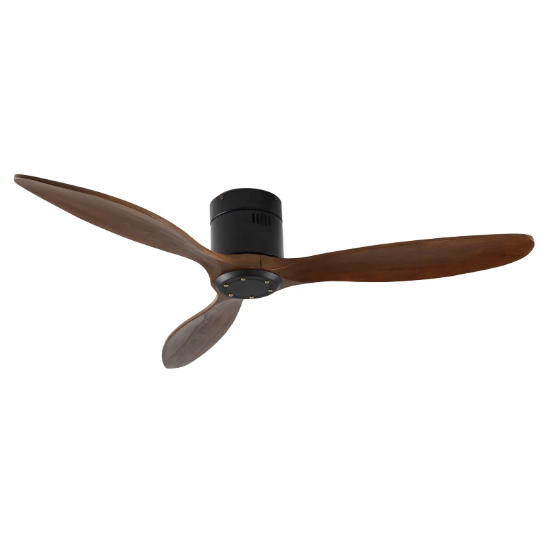 wholesale 52 inch ventilateur plafond black wood blade home ceeling celling fan dc remote control customized fan ceiling