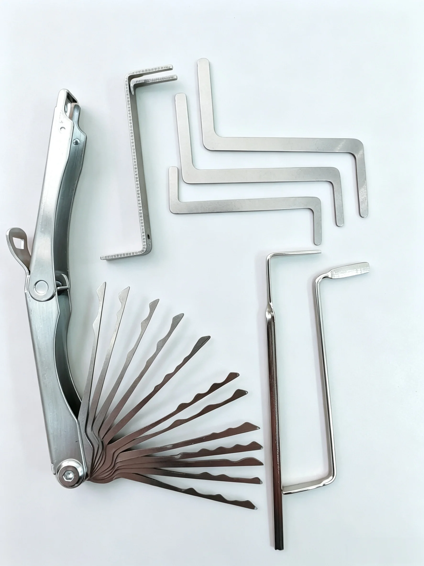 10Pcs Locksmith Tool Set Quick And Convenient Foldable Stainless Steel Combs Paddles Three Circles All Steel Civilian Lock Kit
