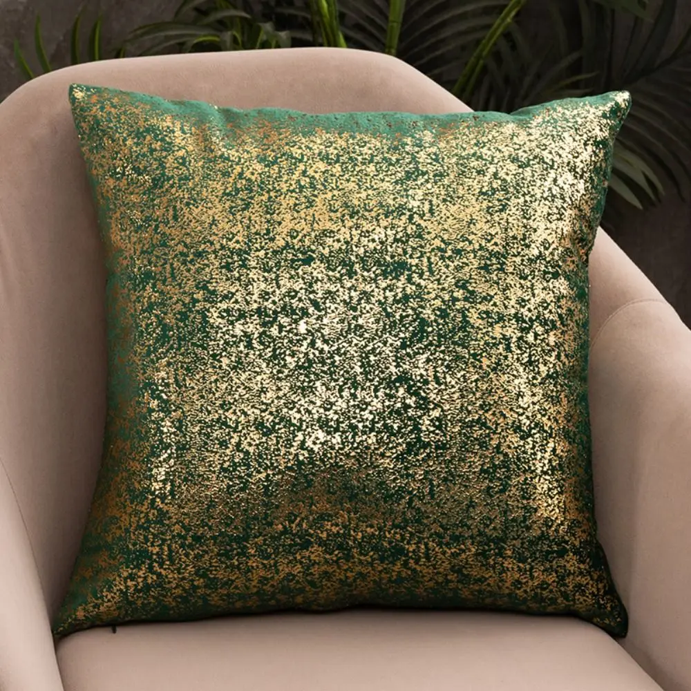 Home Decor 45x45cm Snowflake Bronzing Pillow Cover Luxury Microfiber Velvet Cushion Cover Comfortable Soft Pillow Shell Bed