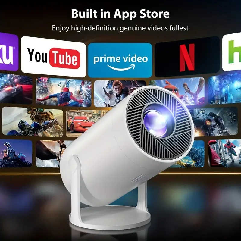 

Умный проектор 2026 года, Full HD 1080P, Android 13, с поддержкой BT5.4 и WiFi6, идеально подходит для домашнего кинотеатра на открытом воздухе и в качестве праздничного подарка