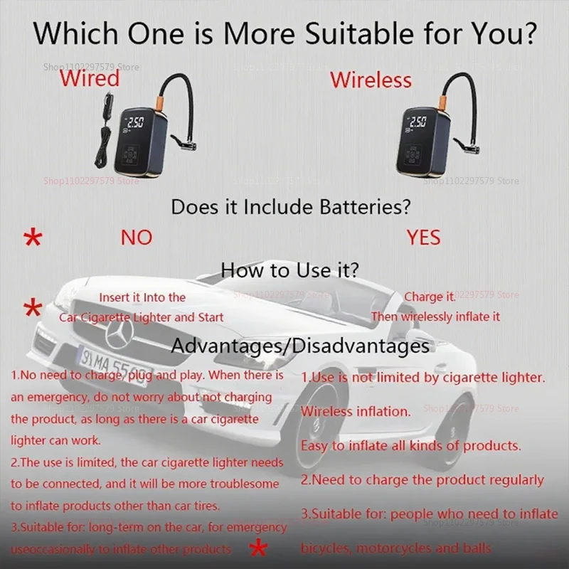 新型ワイヤレスポータブルカーエアポンプ、デジタルディスプレイ搭載、多機能タイヤ空気入れ、車、SUV、自転車、バスケットボールボール用緊急インフレータ